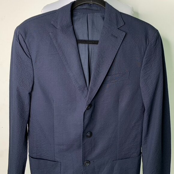 Alessandro Cantarelli Men's Blue Cotton Blend 3 Button Blazer Jacket Size 48 - Picture 2 of 13